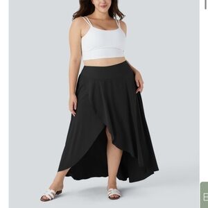 Breezeful™ High Waisted High Low Ruffle 2-in-1 Flowy Midi Quick Dry